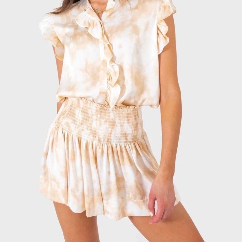 Koch cream puff tie dye skirt